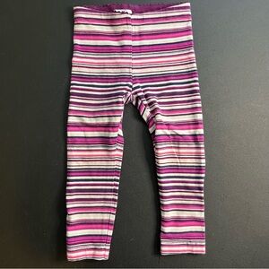 Tea Collection Maroon Striped Leggings Size 2